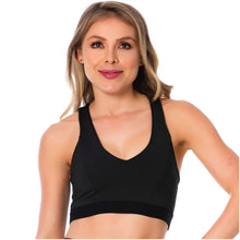 Load image into Gallery viewer, FlexMee 902036 Criss-Cross Black Sports Bra