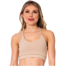 Load image into Gallery viewer, Flexmee 902037 Women's Nude T-Back Gym Bra