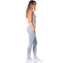 Load image into Gallery viewer, FLEXMEE 946137 High-Rise Shimmer Silver Sports Leggings
