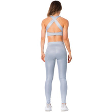 Load image into Gallery viewer, FLEXMEE 946137 High-Rise Shimmer Silver Sports Leggings
