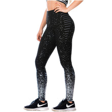 Load image into Gallery viewer, Flexmee 946166 High-Waisted Shimmer Print Black Gym Leggings