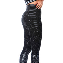 Load image into Gallery viewer, Flexmee 946166 High-Waisted Shimmer Print Black Gym Leggings