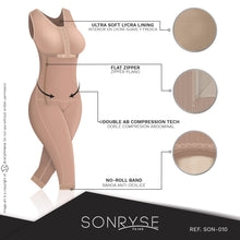 Load image into Gallery viewer, Fajas SONRYSE 010 | Colombian Shapewear Knee Lenght with Built-in bra & High Back | Post Surgery and Postpartum Use - Pal Negocio