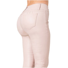 Load image into Gallery viewer, LOWLA 0719 | Faux Leather Mid Rise Jeans for Women - Pal Negocio