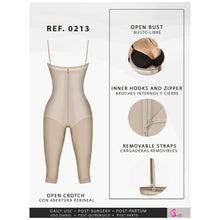 Load image into Gallery viewer, Fajas Salome 0213 | Post Surgery Butt Lifter Full Bodysuit | Open Bust Knee Length Body Shaper for Women | Powernet - Pal Negocio