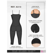 Load image into Gallery viewer, Fajas Salome 0213 | Post Surgery Butt Lifter Full Bodysuit | Open Bust Knee Length Body Shaper for Women | Powernet - Pal Negocio
