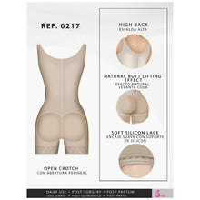 Load image into Gallery viewer, Fajas Salome 0217 | Mid Thigh Firm Compression Full Body Shaper for Women | Butt Lifter Open Bust Postpartum Bodysuit | Powernet - Pal Negocio
