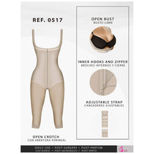 Load image into Gallery viewer, Fajas Salome 0517 | Post Surgery Stage 1 Butt Lifter Full Bodysuit | Open Bust Knee Length Body Shaper for Women | Powernet - Pal Negocio