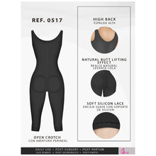Load image into Gallery viewer, Fajas Salome 0517 | Post Surgery Stage 1 Butt Lifter Full Bodysuit | Open Bust Knee Length Body Shaper for Women | Powernet - Pal Negocio