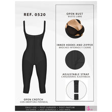 Load image into Gallery viewer, Fajas Salome 0520 | Open Bust Post Surgery Full Body Shaper for Women | Butt Lifter Knee Length Bodysuit | Powernet - Pal Negocio