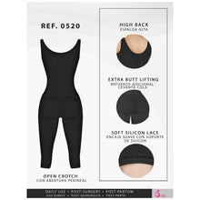 Load image into Gallery viewer, Fajas Salome 0520 | Open Bust Post Surgery Full Body Shaper for Women | Butt Lifter Knee Length Bodysuit | Powernet - Pal Negocio