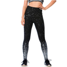 Load image into Gallery viewer, Flexmee 946166 High-Waisted Shimmer Print Black Gym Leggings
