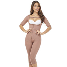 Load image into Gallery viewer, Fajas MariaE FQ114 Knee Length Bodysuit Lipo Compression Body Shaper
