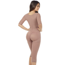 Load image into Gallery viewer, Fajas MariaE FQ114 Knee Length Bodysuit Lipo Compression Body Shaper
