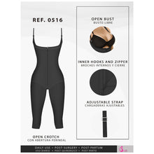 Load image into Gallery viewer, Fajas Salome 0516 | Post Surgery Postpartum Butt Lifter Full Bodysuit | Open Bust Knee Length Body Shaper for Women | Powernet - Pal Negocio
