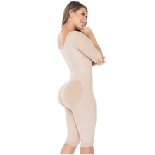 Load image into Gallery viewer, Fajas Salome 0525 | Post Surgery Bodysuit Full Body Shaper for Women | Tummy Control Butt Lifter Knee Length Shapewear with Sleeves | Powernet  - Pal Negocio
